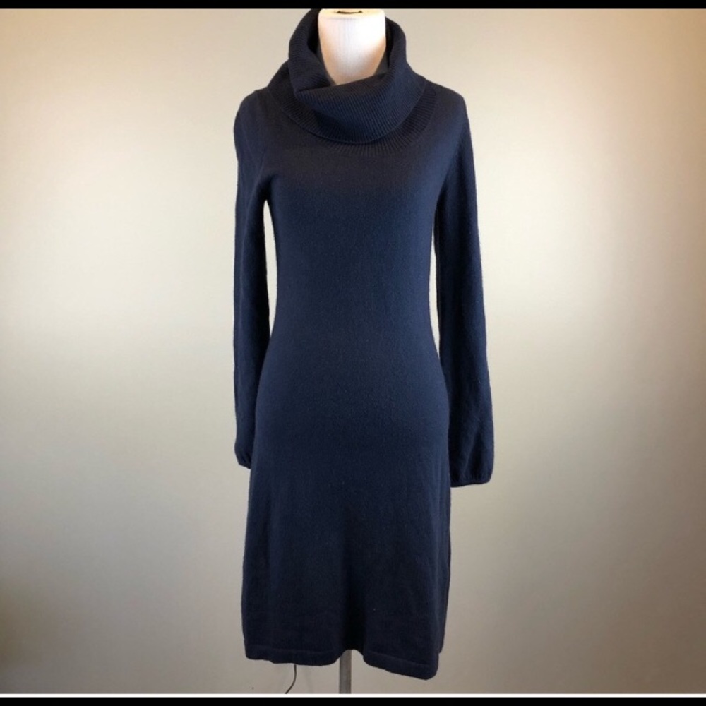 Sz 2 Boden navy wool-cashmere sweater dress